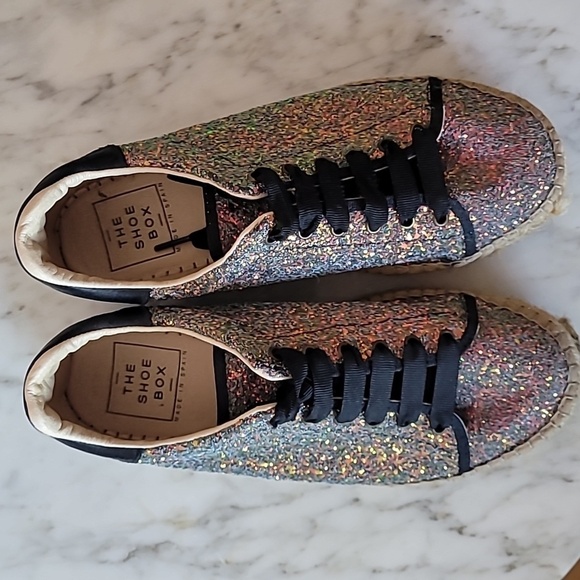 The Shoe Box Rainbow Glitter Espadrilles - Picture 5 of 5
